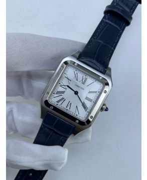 (준비완료/특급배송)NO.3753/AF공장 산토스31MM 실버다이얼 블루악어가죽스트랩