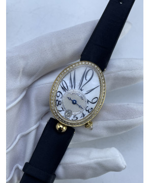 (준비완료/특급배송)NO.3852/ZF공장 Reine de Naples YG ZF 1:1 Best Edition White Arabic Dial Diamonds Bezel on Black Leather Strap A537