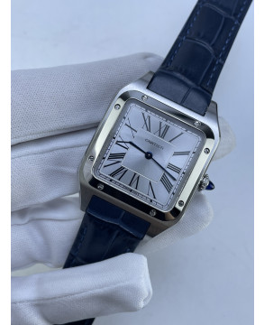 (준비완료/특급배송)NO.3898/AF공장 산토스31MM 실버다이얼 블루악어가죽스트랩